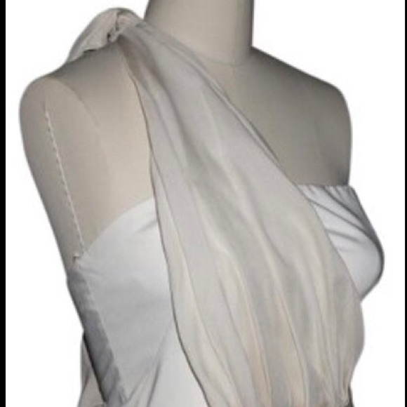 BLACK HALO White Grecian Silk Dress - Picture 5 of 7